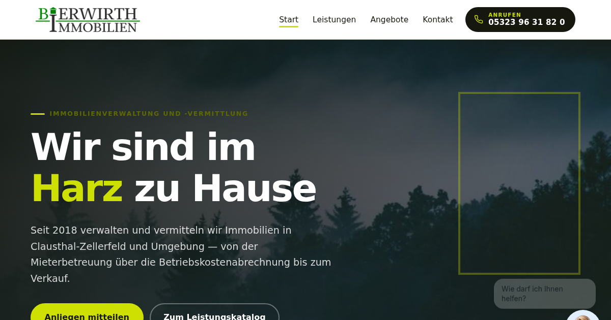 Screenshot Bierwirth Immobilien