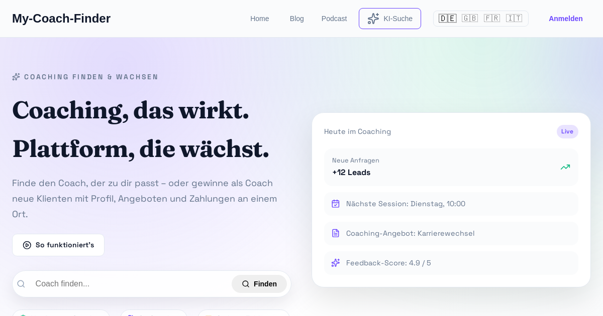Screenshot My-Coach-Finder